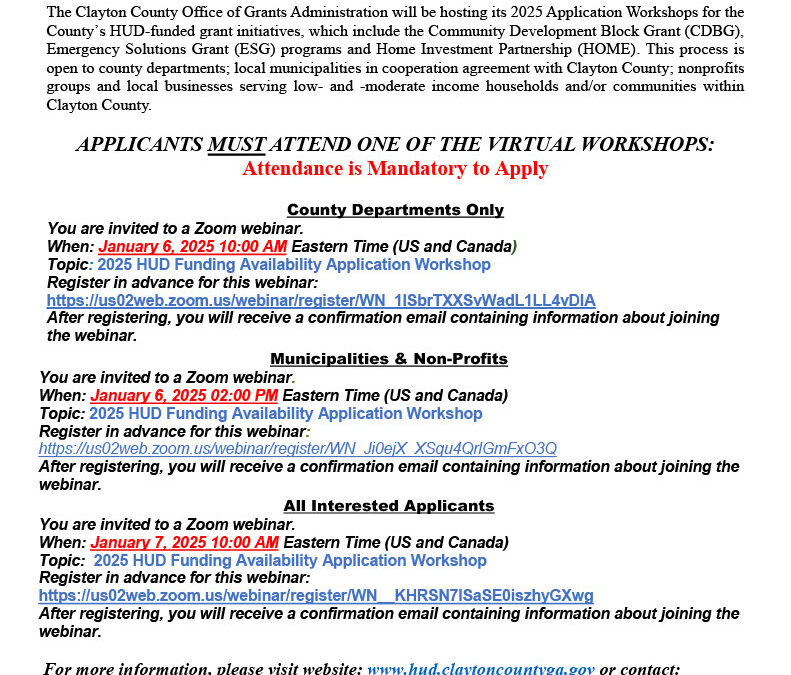 HUD Application Public Notice 2025