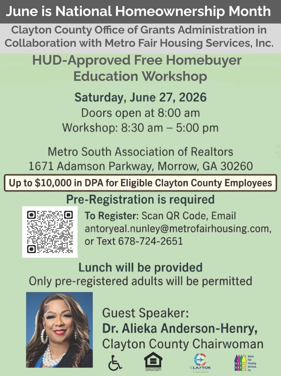 June 2026 June is National Homeownership Month Workshop Flyer