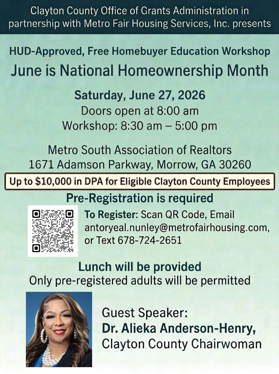 June 2026 Hune is National Homeownership Month Workshop Flyer